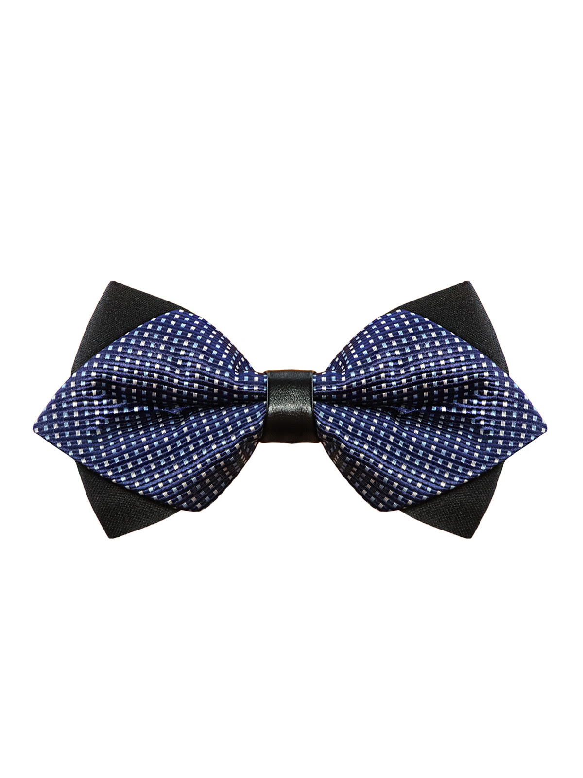 реальное фото Галстук-бабочка подиум темно-синяя с узором квадраты фото Галстук-бабочка подиум темно-синяя с узором квадраты от 2beMan.ru